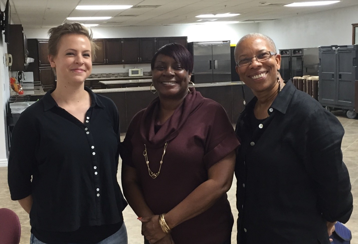 From left to right: Ms. Jessica Davenport, Long-term Volunteer and Donor; Ms. Sabrina L. Moore, Former Volunteer Coordinator; and Professor Crystal Griffith, Current Volunteer.