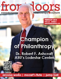 Magazine cover featuring Dr. Robert Ashcraft and ASU Lodestar Center.